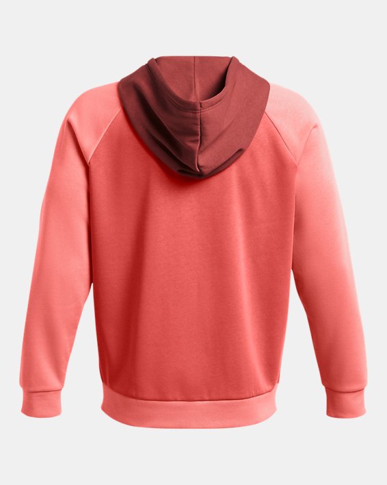 Sweat entièrement zippé UA Rival Fleece Colorblock pour homme, Red, pdpMainDesktop image number 4